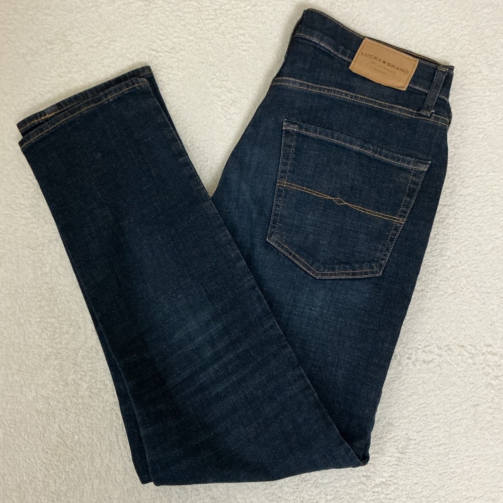 Lucky Brand 410 Athletic Slim Jeans‎ Mens 31x32(FIT 31x31) Dark Wash Faded Denim